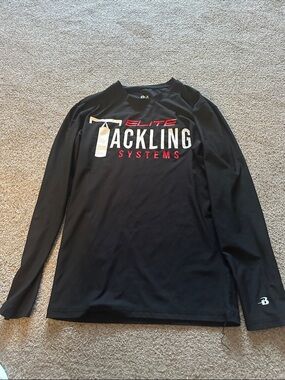 Badger sport Elite Tackling Systems Black Long Sleeve Performance Tee size M